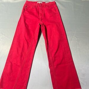 Maje red jeans wide leg